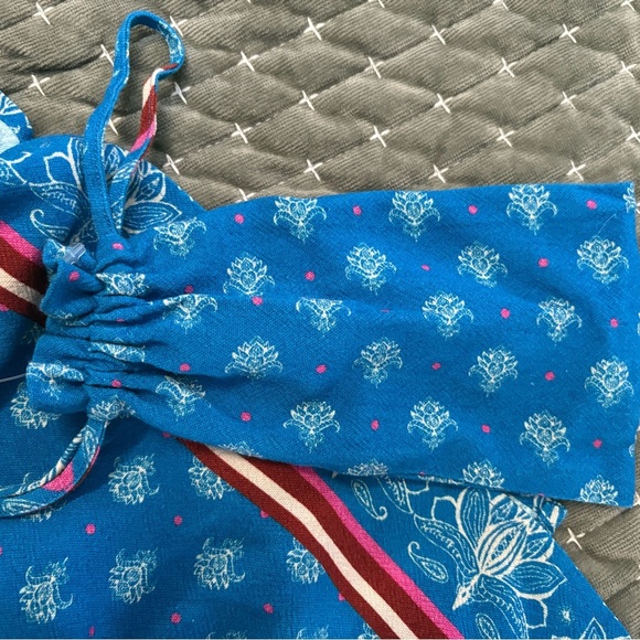 Free People Beach Sarong – Blue Floral Print with Border Trim – OS NWOT - Picture 5 of 7